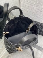 Dior Toujours Medium Bag Replica in Black Macrocannage Calfskin - Image 8