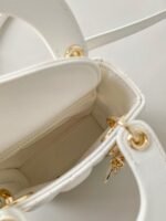 Dior Lady Dior Micro Bag Knockoff in White Cannage Lambskin - Image 3