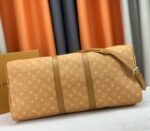 Louis Vuitton Monogram Heritage Canvas Keepall Bandouliere 55 In Yellow - Image 5