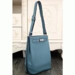 Jean Blue Leather Fake Hermes So Kelly 22cm Casual Handbag - Image 3