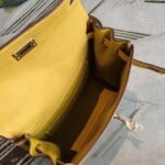 Yellow Clemence Fake Hermes Kelly Ado PM Backpack - Image 4