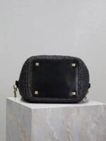 SAINT LAURENT Le 37 leather-trimmed raffia bucket bag - Image 9