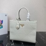 Prada Symbole Medium Bag Fake with Topstitching in White - Image 6