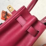 Ruby Tone Faux Designer Hermes Birkin 30cm Tote - Image 7