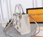 Louis Vuitton Bicolor Monogram Empreinte Leather Onthego PM Bag In Cream And Bois De Rose Pink - Image 3