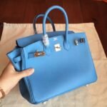 High-End Faux Blue Paradiso Hermes Birkin 25cm Purse - Image 3