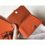 Brown orange replica Hermes Dogon duo wallet - Image 6