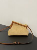 Top Quality Fake Fendi First Small Bag in Natural Raffia Straw - Image 3