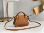 Top Quality Replica Chloe Marcie Mini Double Carry Bag in Brown Grained Leather - Image 8