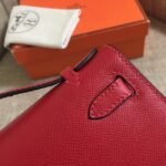 Rouge Vif Epsom Fake Hermes Kelly Pochette Red Bold Clutch - Image 2