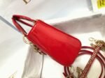 Dior Lady Dior Mini Chain Bag Knockoff with Chain in Red - Image 8