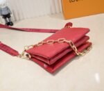 Louis Vuitton Coussin PM Bag In Red With Jacquard Strap - Image 4