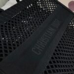 Dior Large Book Tote Bag Knockoff in Black Mesh Embroidery - Image 4