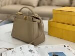 Top Quality Fake Fendi Peekaboo Mini Bag In Dove Grey Nappa Leather - Image 9