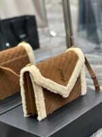 GABY MINI SATCHEL IN QUILTED SUEDE AND SHEARLING - Image 8