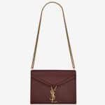 Fake Saint Laurent Cassandra Medium Chain Bag Bordeaux