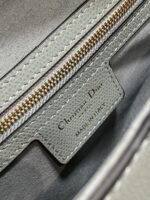 Dior Saddle Bag with Strap Fake in Grey Stone Grained Calfskin - Image 9
