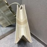 Dior Large Book Tote Bag Replica in Beige Stripes Embroidery - Image 4