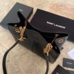 YSL Saint Laurent classic reproduction crocodile pattern shopping bag with detachable chain, bronze metal chain - Image 7
