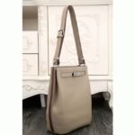 Grey Leather Replica Hermes So Kelly 22cm Soft Leather Shoulder Bag - Image 4
