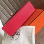 Hermes Red Epsom Fake Designer Kelly Pochette Classic Purse - Image 6