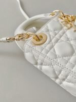 Dior Lady Dior Micro Bag Knockoff in White Cannage Lambskin - Image 4