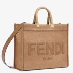 Top Quality Fake Fendi Sunshine Medium Tote Bag In Brown Flannel