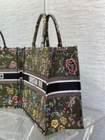Dior Large Book Tote Bag Imitation in Green Dior Petites Fleurs Embroidery - Image 6