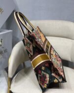 Dior Large Book Tote Bag Faux in Yellow Multicolor Dior Paisley Embroidery - Image 4