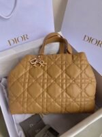 Dior Toujours Large Bag Fake in Brown Macrocannage Calfskin - Image 8