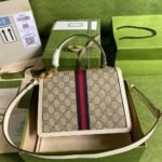GUCCI BAMBOO 1947 JUMBO GG SMALL TOP HANDLE BAG