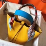 Yellow bicolor luxury copy Hermes Picotin Lock 18cm handbag