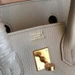 Pearl Grey Knockoff Designer Hermes Birkin 30cm Bag - Image 8