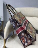 Dior Large Book Tote Bag Fake in Multicolor Dior Flowers Embroidery - Image 6
