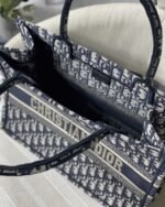 Dior Medium Book Tote Bag Replica in Blue Dior Oblique Embroidery - Image 6
