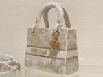 Dior Lady D-Lite Medium Bag Knockoff in Gold Jardin d Hiver Embroidery - Image 8