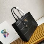 Prada Symbole Medium Bag Replica with Topstitching in Black - Image 3