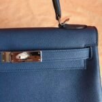 Blue Agate Clemence Fake Hermes Kelly Retourne 28cm Tote - Image 6