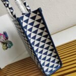 Prada Symbole Large Bag Fake in White/Blue Jacquard Fabric - Image 7
