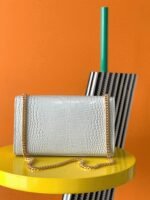 Replica Saint Laurent Kate Medium Tassel Bag White Crocodile-embossed Leather - Image 9