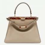 Top Quality Knockoff Fendi Peekaboo ISeeU Medium Bag In Grey Calfskin