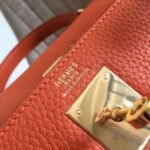 Orange Clemence Knockoff Hermes Kelly Retourne 32cm Bold Tote - Image 2