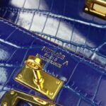 Blue Electric Crocodile Replica Hermes Kelly Cut Clutch Bold Statement - Image 3
