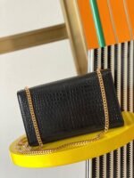 Replica Saint Laurent Kate Medium Tassel Bag Black Crocodile-embossed Leather - Image 5