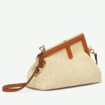 Top Quality Fake Fendi First Small Bag in Natural Raffia Straw