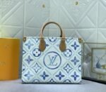 Louis Vuitton LV By The Pool Monogram Tiles Canvas Onthego MM Tote In Lagoon Blue