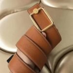 Brown fake designer Hermes Oscar buckle belt