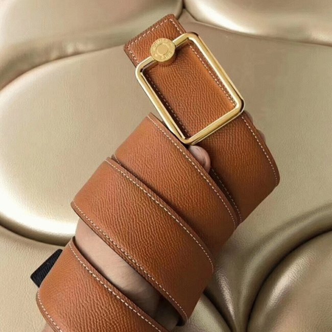 46D16022-E5F4-BF85-402E-59069DF0904C.jpg Brown fake designer Hermes Oscar buckle belt - Image 1