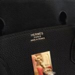 Black Replica Hermes Birkin 40cm Oversized Handbag - Image 6