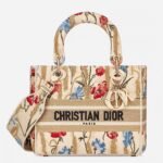 Dior Lady D-Lite Medium Bag Replica in Hibiscus Metallic Thread Embroidery